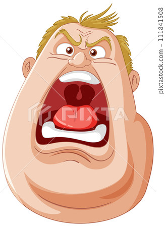 Cartoon Man Expressing Shock and Surprise 111841508