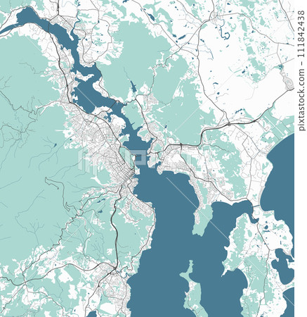 Map of Hobart, Australia. Detailed city map, metropolitan area. 111842438