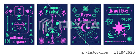 Minimalistic poster layout in y2k style Minimalistic poster layout in y2k style 111842629