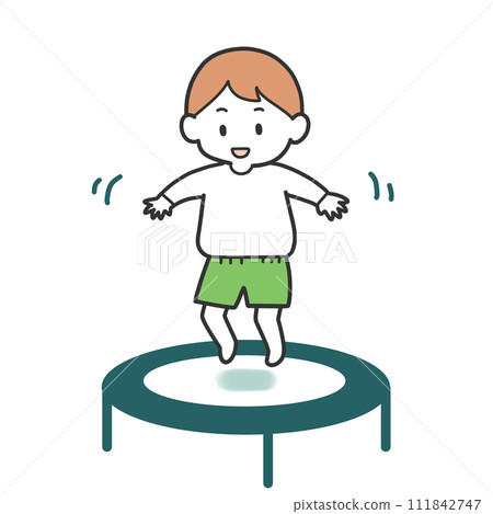 boy enjoying trampoline boy enjoying trampoline 111842747