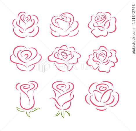 Roses design elements 111842758