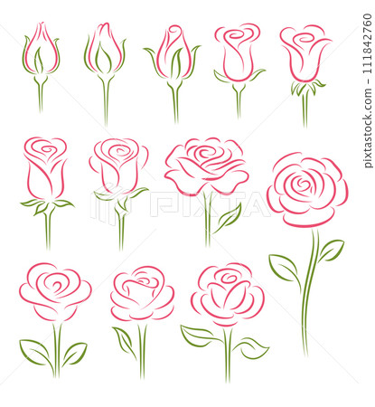 Roses design elements 111842760