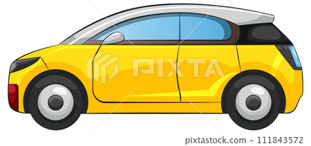 Sleek Modern Compact Car Illustration 111843572