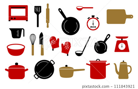 Illustration set of simple kitchen tools 111843921