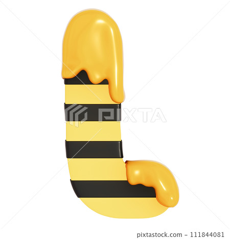 Honey Bee alphabet , L on transparent background , 3D Rendering Honey Bee alphabet , L on transparent background , 3D Rendering 111844081