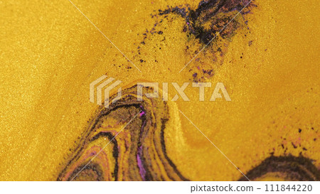 Glitter ink texture paint flow golden black mix 111844220