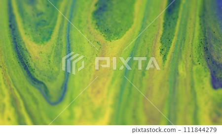 Paint spill glitter ink flow green blue fluid wave Paint spill glitter ink flow green blue fluid wave 111844279