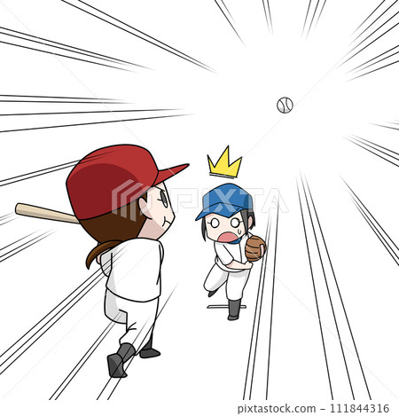 棒球乾淨俐落的插畫/女孩 棒球乾淨俐落的插畫/女孩 111844316