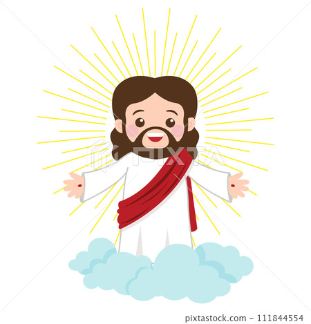 Cute Jesus Christ ascension illustration 111844554