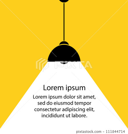 lamp bulb on yellow background,part of moderm interior and place for text 111844714