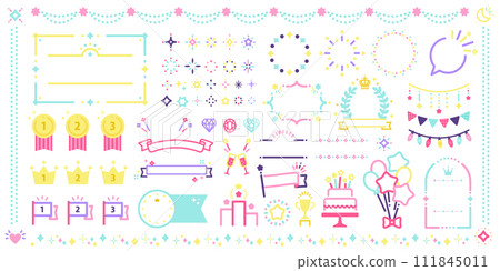 Glitter decoration set _(Swatch color vector refreshing) 111845011