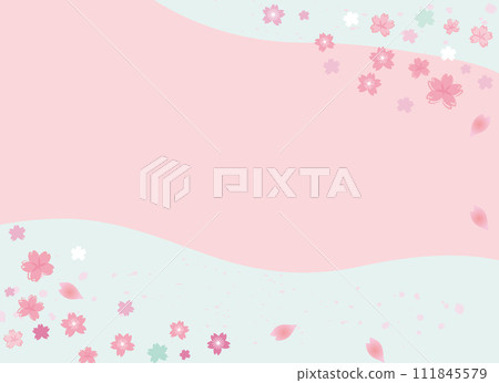 春天可愛的櫻花背景素材 111845579