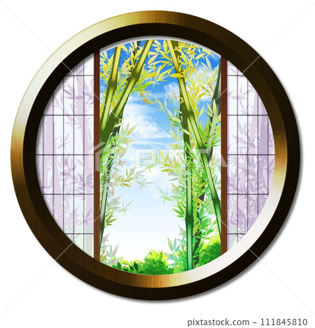 從圓窗看到的竹林風景 111845810