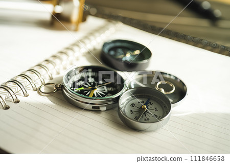Conceptual image photo with compass needle 111846658