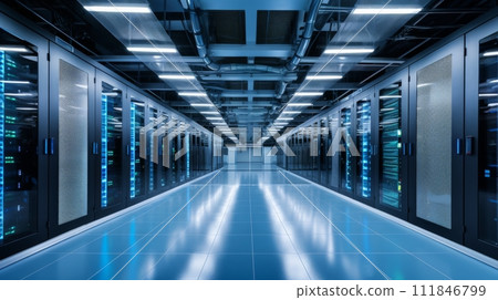 AI-generated content. Modern network and telecommunication technology computer concept 111846799