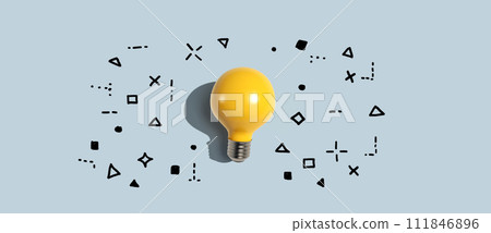 Idea light bulb with hand drawing sketch 111846896