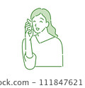 smiling woman talking on the phone 111847621