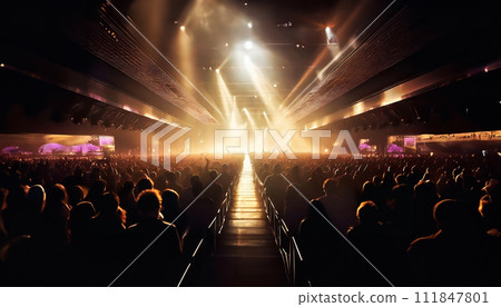Live venue crowded with many spectators 111847801