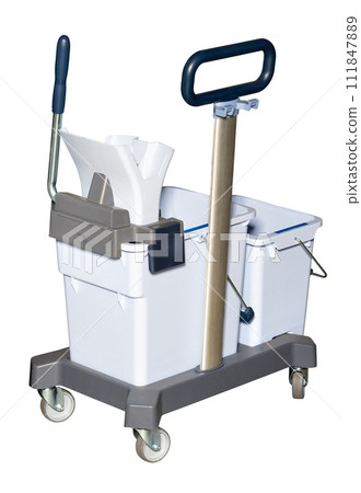 Trolley for professional cleaning made of durable plastic combined with aluminum. 111847889