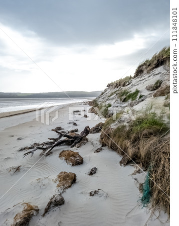 Sand storm at Dooey beach by Lettermacaward in County Donegal - Ireland Sand storm at Dooey beach by Lettermacaward in County Donegal - Ireland 111848101