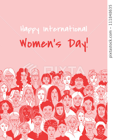 Celebrating Women: Diverse Portrait pattern Greeting Card Poster 111848635