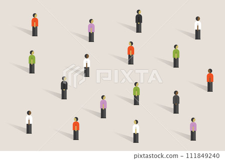 Different people stand,business teamwork,population research of society 111849240