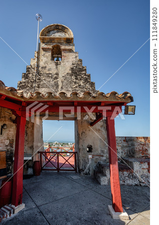 Castle Fortress San Felipe de Barajas Fort, Cartagena de Indias, Caribbean coast of Colombia. 111849280