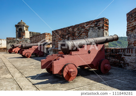 Castle Fortress San Felipe de Barajas Fort, Cartagena de Indias, Caribbean coast of Colombia. 111849281