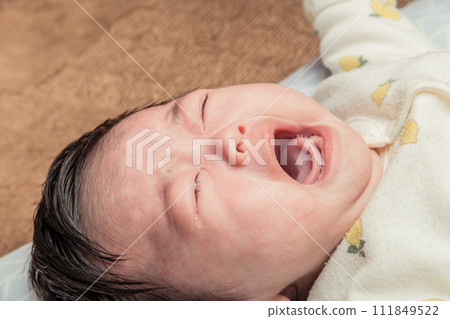 [Baby crying with tears] 111849522