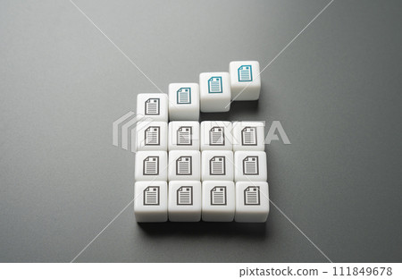 Accumulation of documents. Bureaucratization and strengthening of document flow. Simplifying the paperwork optimizing workflows, enhancing efficiency. Minimizing administrative complexities 111849678