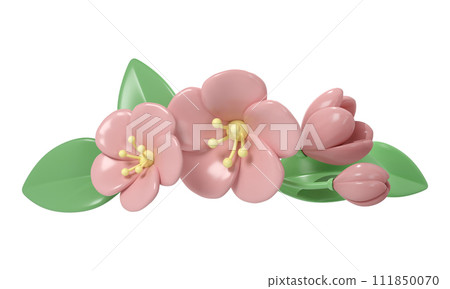 3d pastel pink divider cherry flowers, botanical spring arrangement, floral clip art, bouquet element decor illustration 3d pastel pink divider cherry flowers, botanical spring arrangement, floral clip art, bouquet element decor illustration 111850070