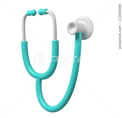 3d turquoise stethoscope icon. Render Illustration medical tool. Symbol concept of healthcare industry 3d turquoise stethoscope icon. Render Illustration medical tool. Symbol concept of healthcare industry 111850088