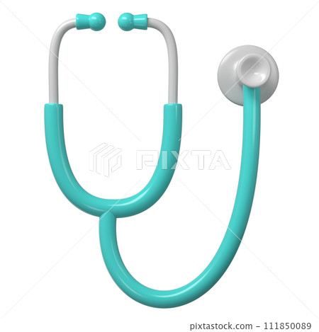 3d turquoise stethoscope icon. Render Illustration medical tool. Symbol concept of healthcare industry 3d turquoise stethoscope icon. Render Illustration medical tool. Symbol concept of healthcare industry 111850089
