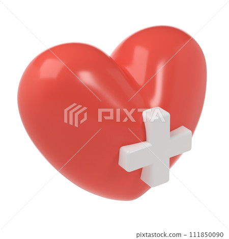3d red heart with medical cross symbol icon aid donation, medical and healthcare laboratory concept. Cartoon minimal style render illustration 3d red heart with medical cross symbol icon aid donation, medical and healthcare laboratory concept. Cartoon minimal style render illustration 111850090
