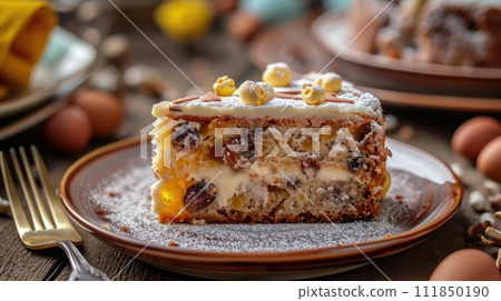 Simnel cake, traditional at Easter, Simnel cake, traditional at Easter, 111850190