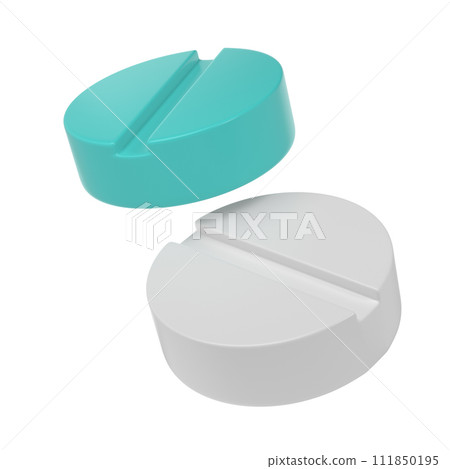 3d render capsule pills drugs medicine healthcare pharmacy icon logo illustration 111850195