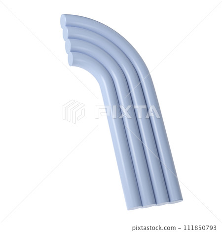 3d rendering of plaster molds Abstract geometry blue figure. Minimalistic forms. Stylish aesthetic showcase, the exhibitions, presentation of products and goods 111850793