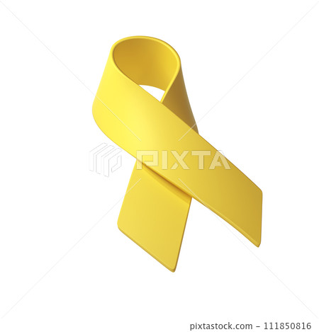 3d Yellow ribbon awareness Adenosarcoma, Bladder Bone Cancer, Endometriosis, Sarcoma, Spina Bifida illustration 111850816