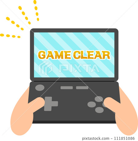 Portable game machine with game clear screen displayed 111851086