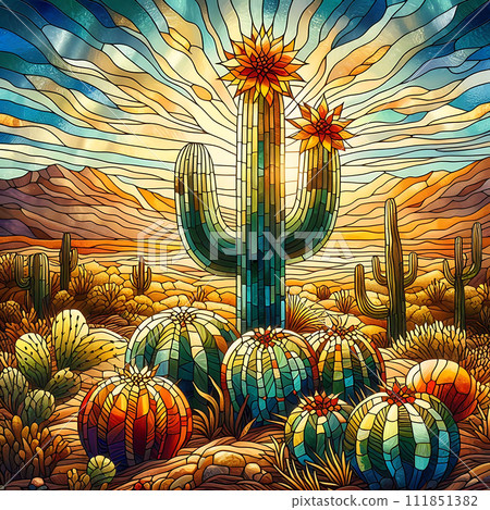 cactus, seamless, window 111851382