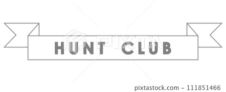 Outline Banner of Hunting Club Isolated in Flat Style. Vector Illustration. Outline Banner of Hunting Club Isolated in Flat Style. Vector Illustration. 111851466