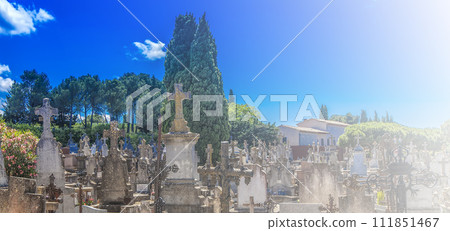 Catholic Cemetery in Carcassonne,on soft sunlight Catholic Cemetery in Carcassonne,on soft sunlight 111851467