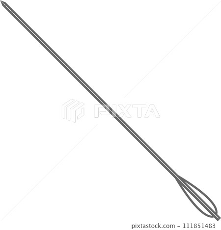 Traditional Hunting Crossbow Bolt with Metal Arrowhead Isolated Outline Icon in Flat Style. Vector Illustration. Traditional Hunting Crossbow Bolt with Metal Arrowhead Isolated Outline Icon in Flat Style. Vector Illustration. 111851483