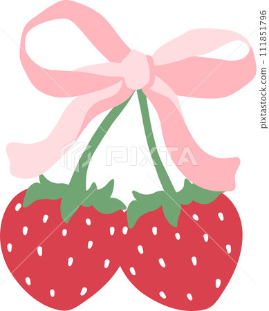 Coquette strawberries with bow 111851796