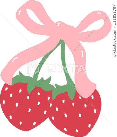 Coquette strawberries with bow 111851797