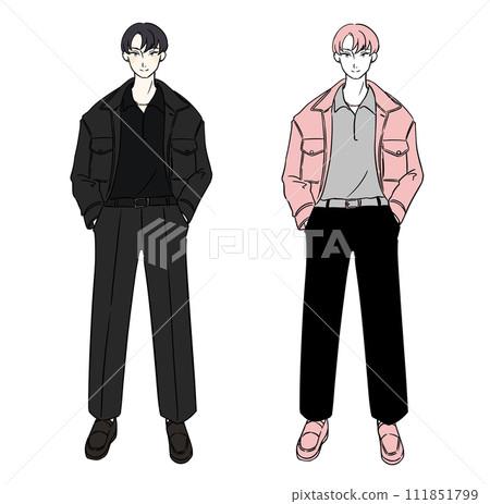 黑色協調男士時尚 黑色協調男士時尚 111851799