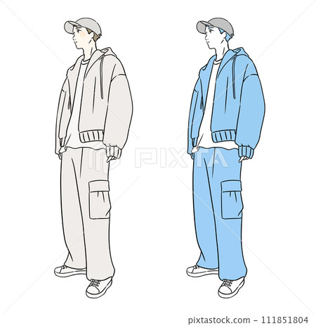 男士時尚套裝運動衫 111851804