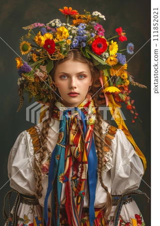 AI-generated content. woman in a traditional Ukrainian costume 111852021