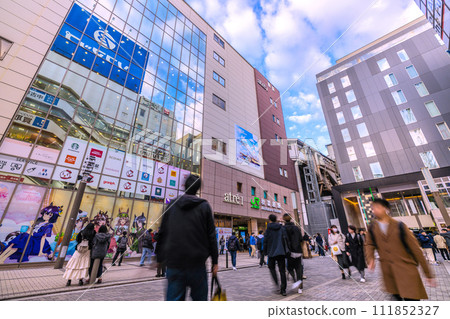 Tokyo cityscape in Japan In front of Akihabara Station, crowded with foreign tourists (Hokoten held on Chuo-dori Street)...=February 18th 111852327