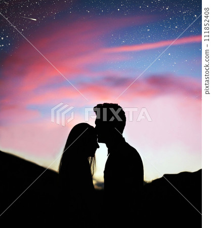 Couple in love background, St. Valentine's day dating conceptual photo 111852408